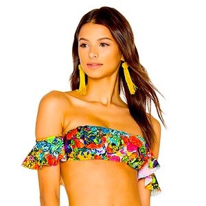 NEW RARE! Milly Sirolo Ruffle Bandeau Bikini Top